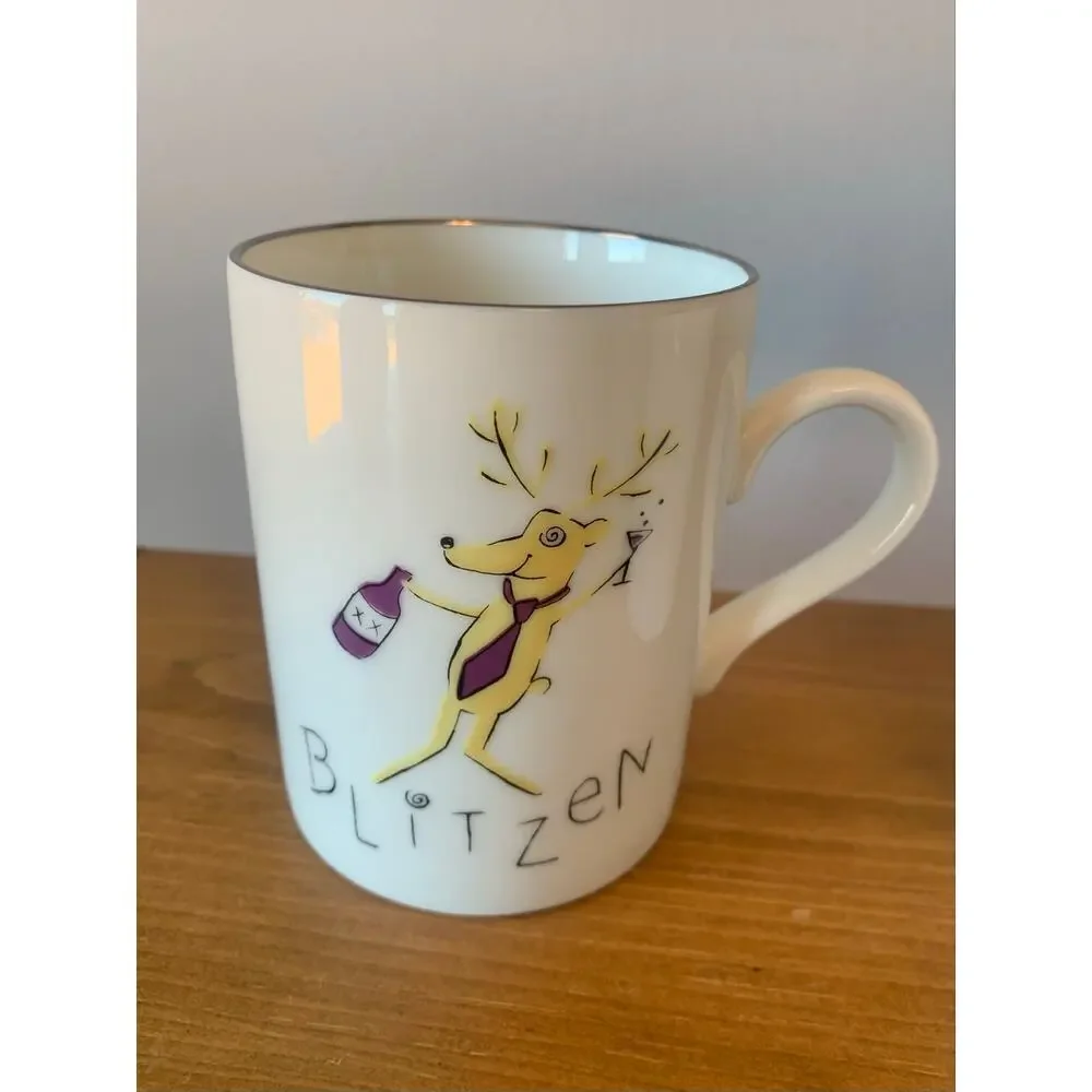 Pottery Barn Reindeer Coffee Mugs 4